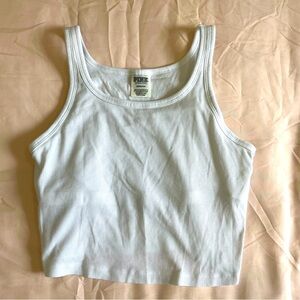 VS PINK ribbed tank - white